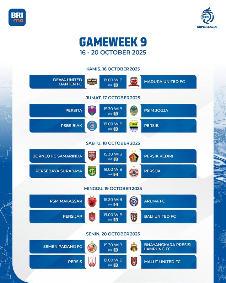 Pekan 9 Liga 1 2025. (ig liga1match)